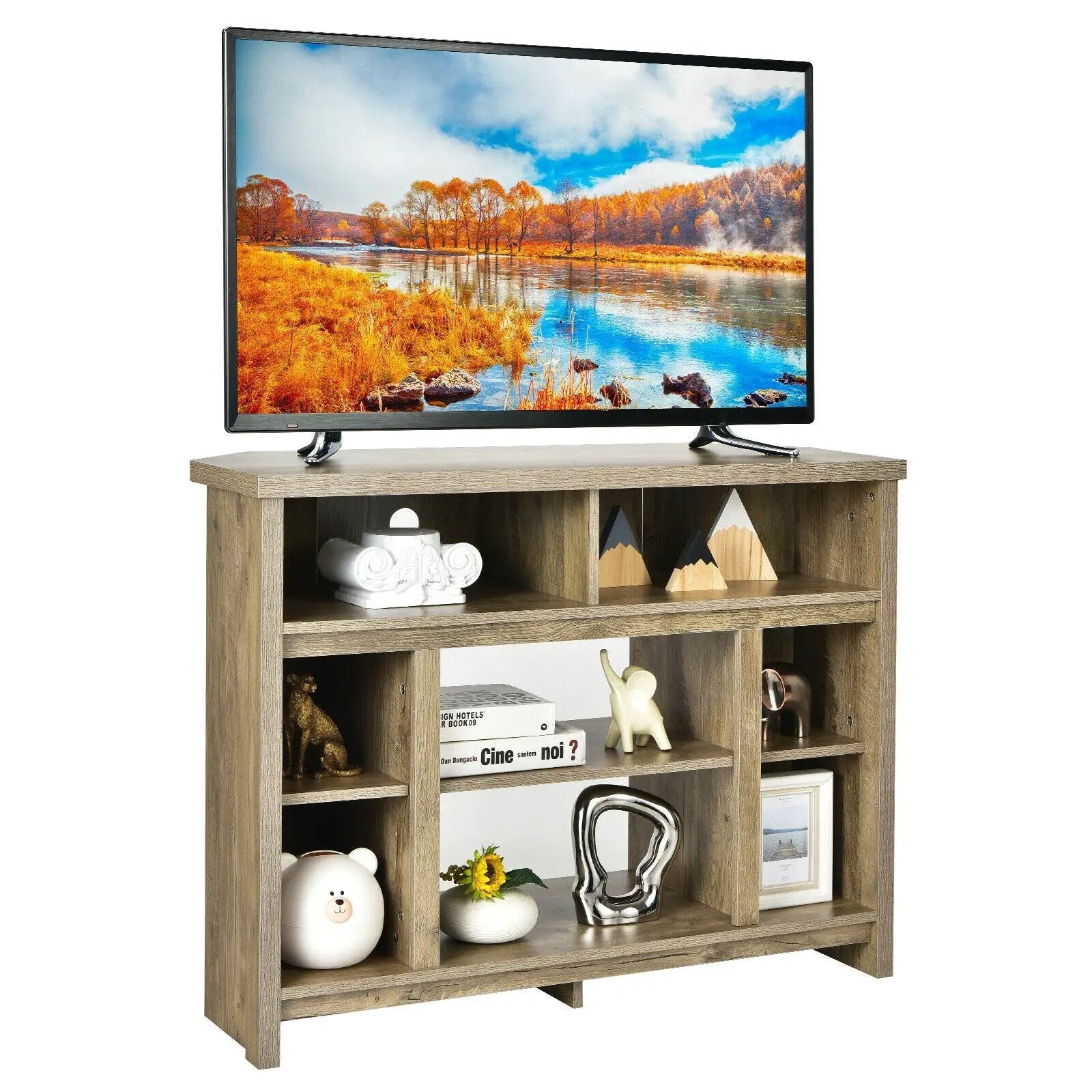Modern Corner TV Stand with Adjustable Shelves for TVs up to 48 Inch by DirectDeals