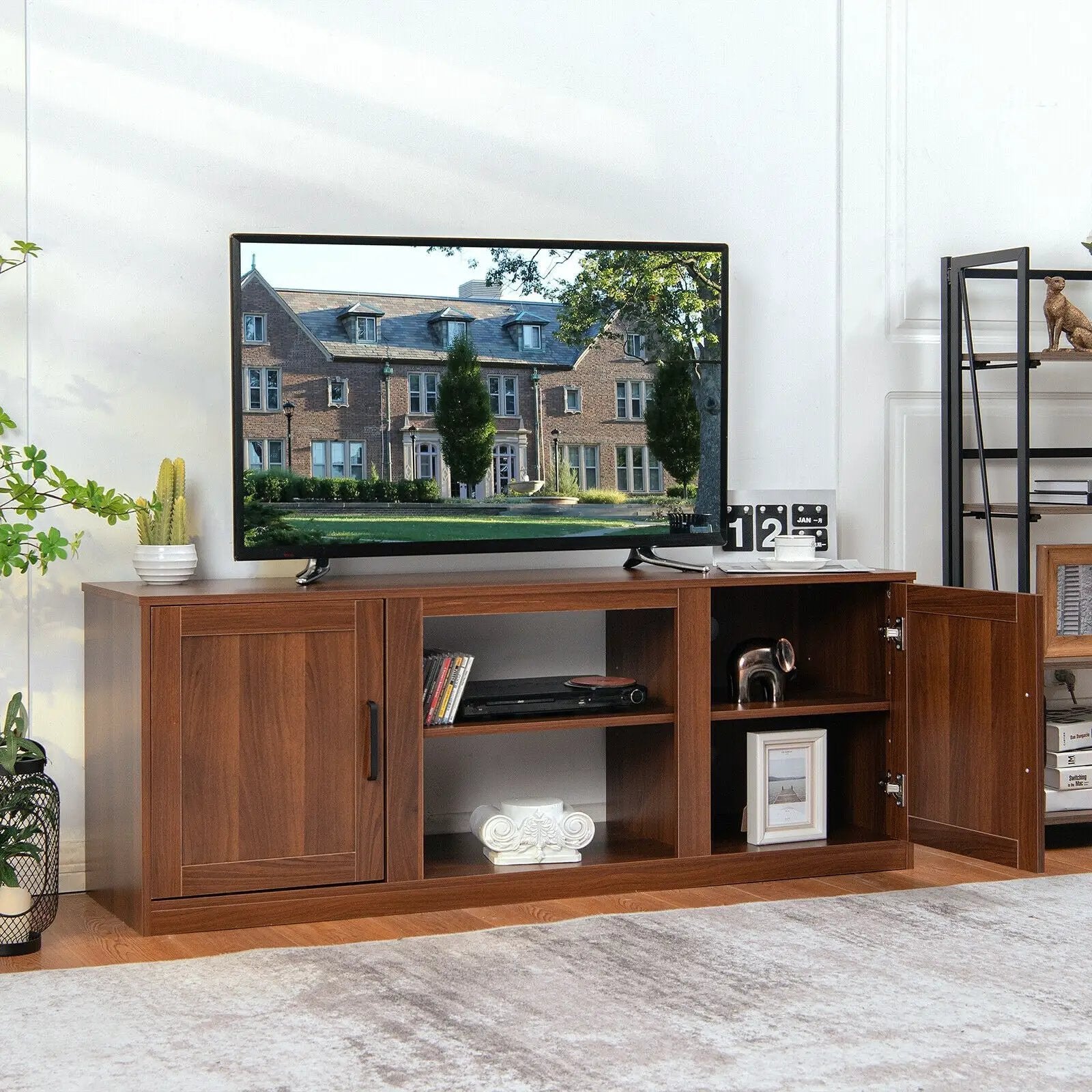 TV Stand with Double Barn Doors for TVs up to 65 Inch by DirectDeals