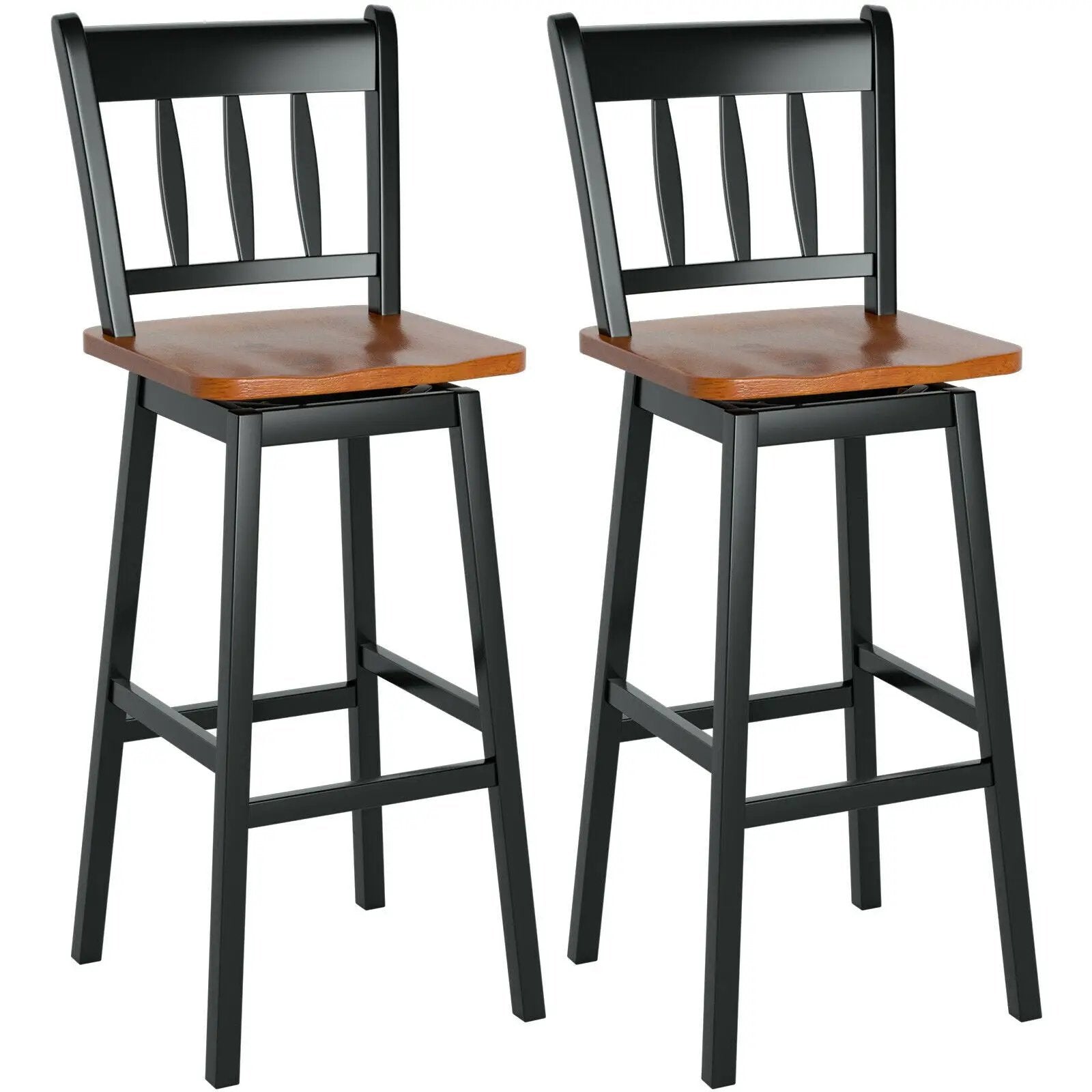 30.5 Inches Set of 2 Swivel Bar Stools with 360¬∞ Swiveling by DirectDeals