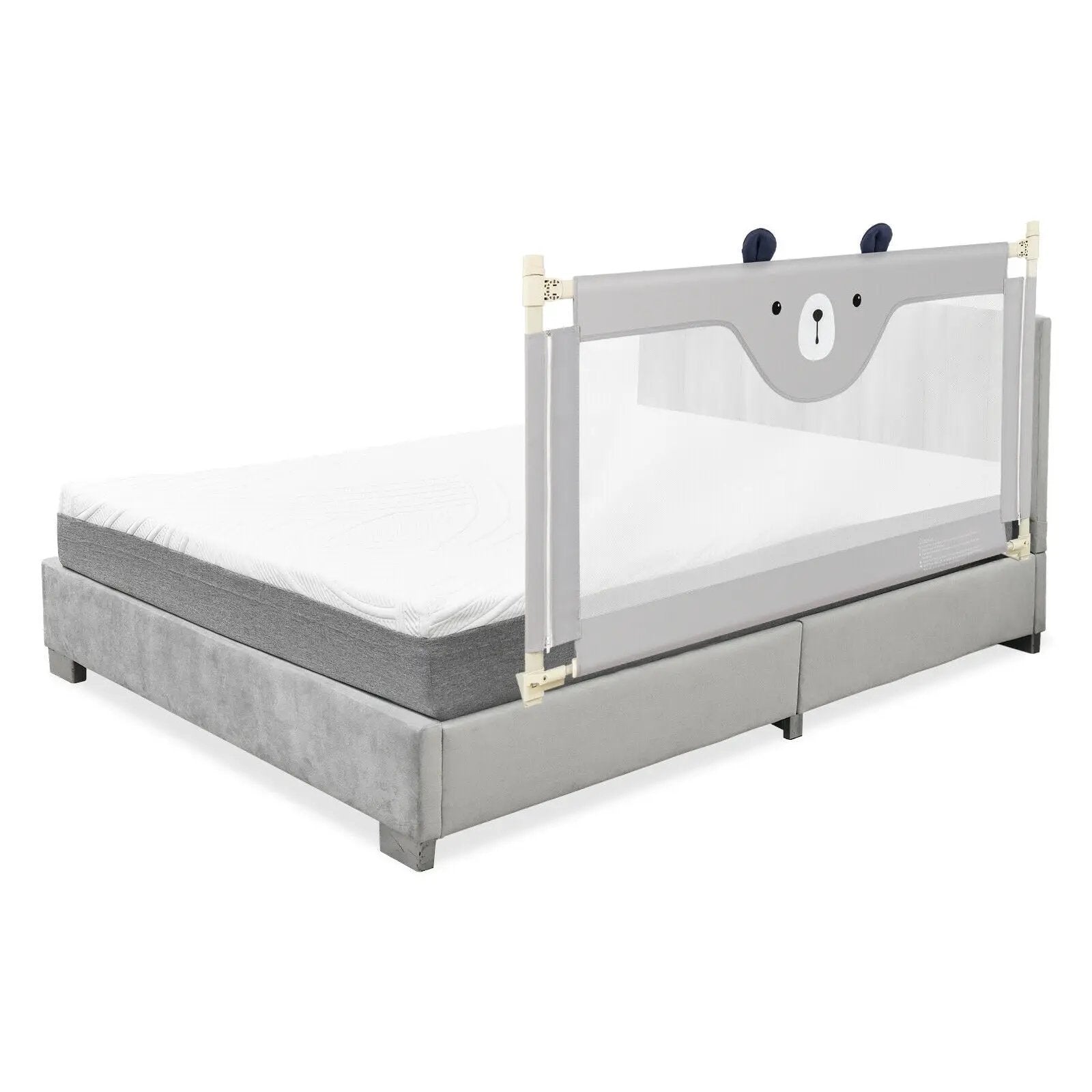 57 Inches Bed Rail for Toddlers with Double Lock-Gray by DirectDeals
