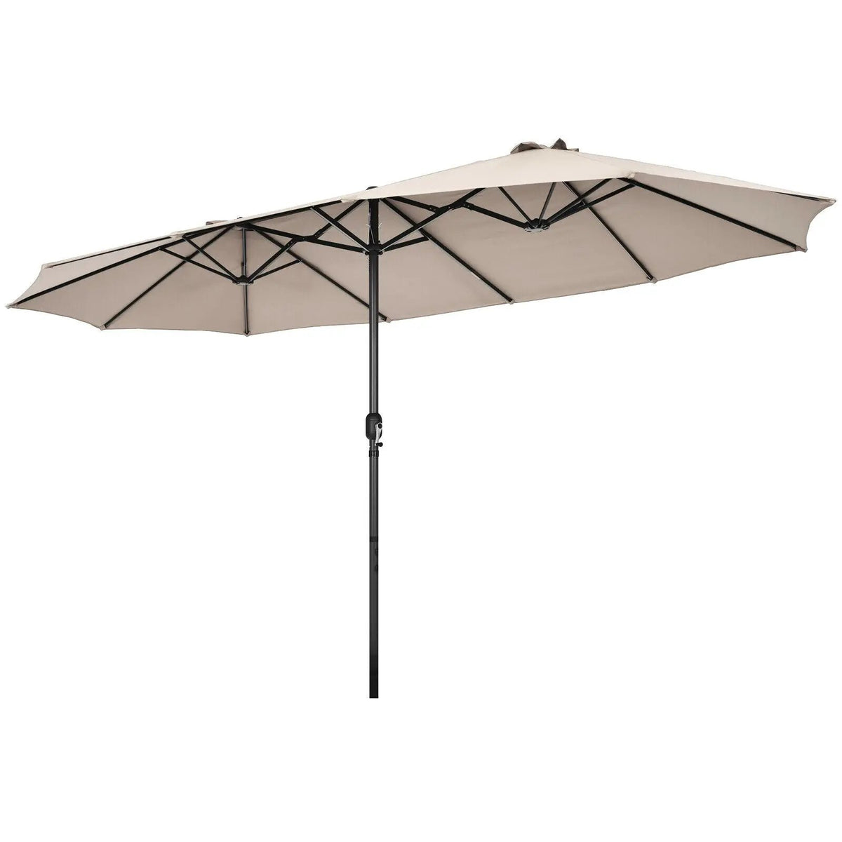 15 Feet Patio Double-Sided Umbrella with Hand-Crank System by DirectDeals