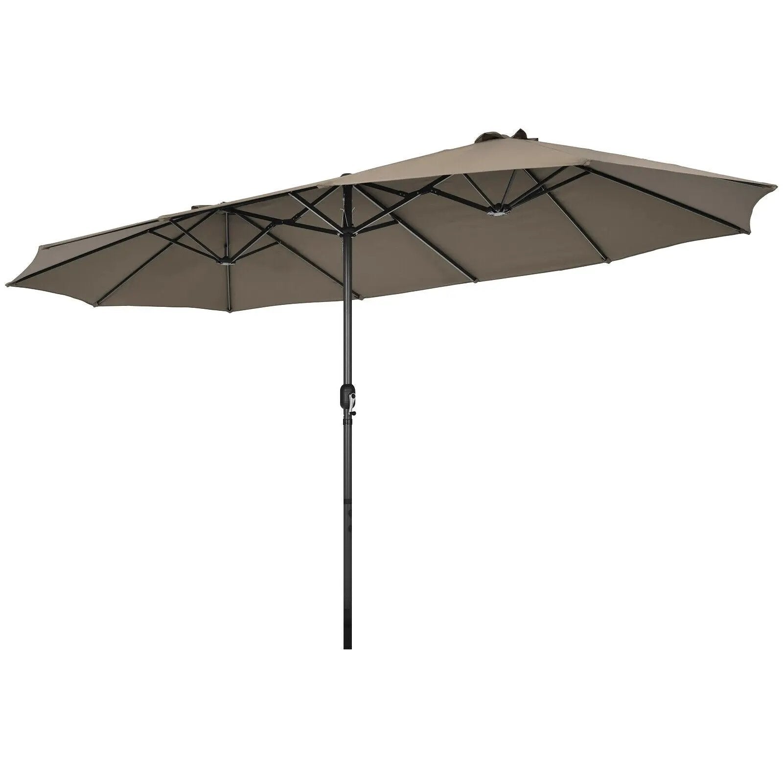 15 Feet Patio Double-Sided Umbrella with Hand-Crank System