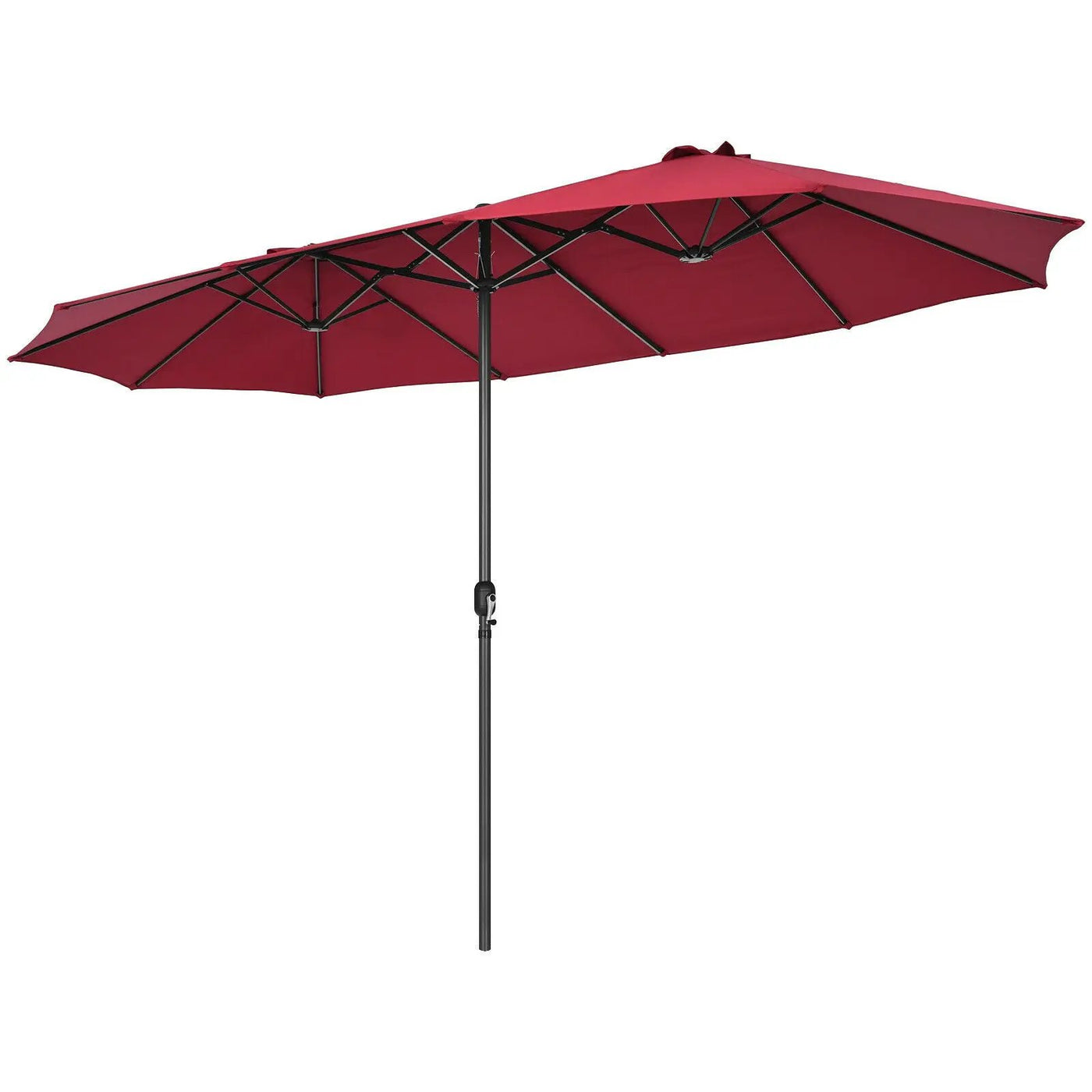 15 Feet Patio Double-Sided Umbrella with Hand-Crank System by DirectDeals