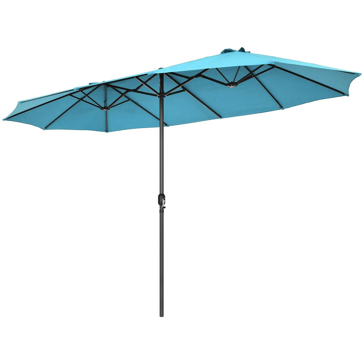 15 Feet Patio Double-Sided Umbrella with Hand-Crank System by DirectDeals