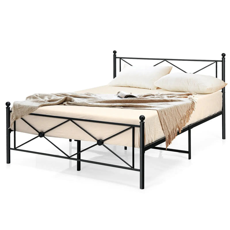 Full/Queen Size Metal Bed Frame Platform with Headboard by DirectDeals