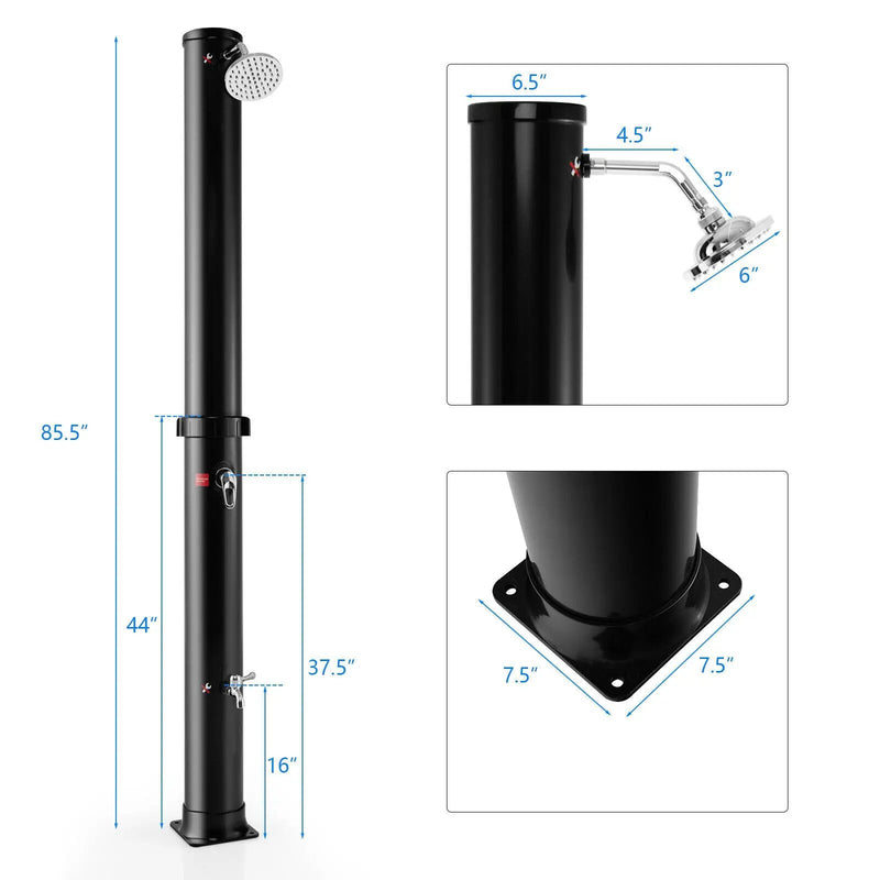 7.2 Feet Solar-Heated Outdoor Shower with Free-Rotating Shower Head by DirectDeals