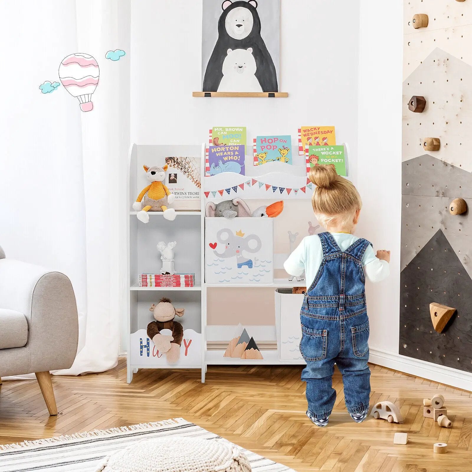 Wooden Children Storage Cabinet with Storage Bins by DirectDeals