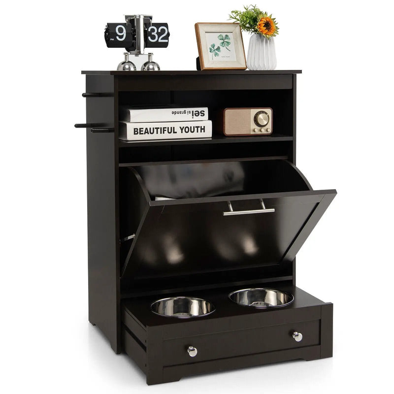 Pet Feeder Station with Stainless Steel Bowl by DirectDeals