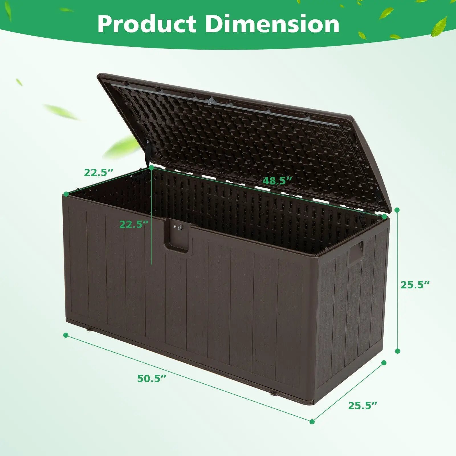 105 Gallon All Weather Large Deck Box Lockable Storage Container by DirectDeals