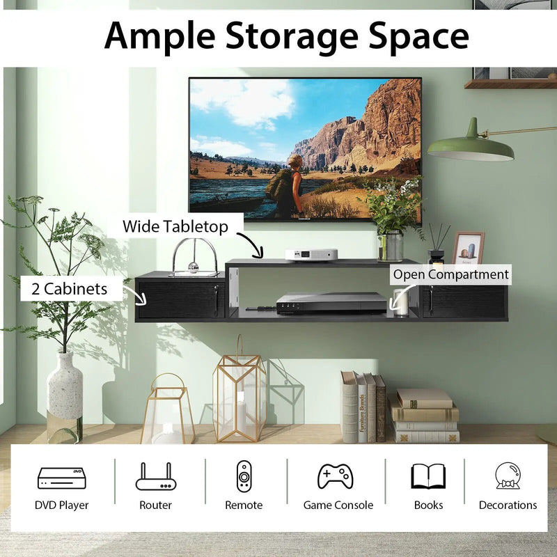55 Inches Floating TV Stand with Power Outlet by DirectDeals