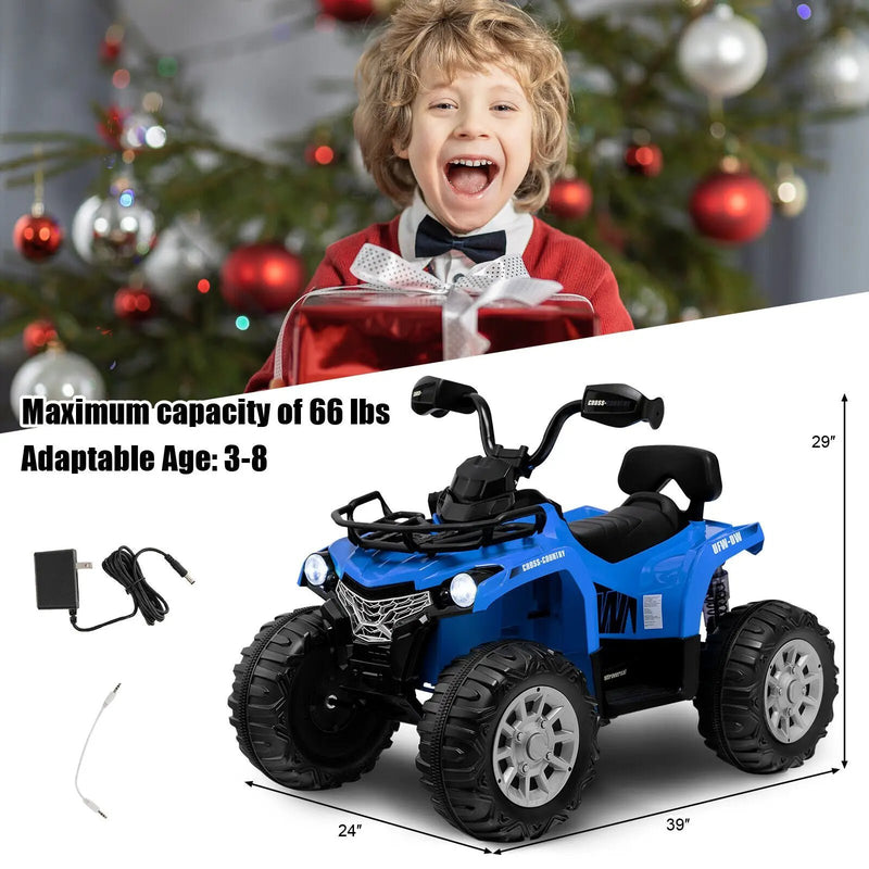 12V Kids Ride On ATV 4 Wheeler with MP3 and Headlights by DirectDeals