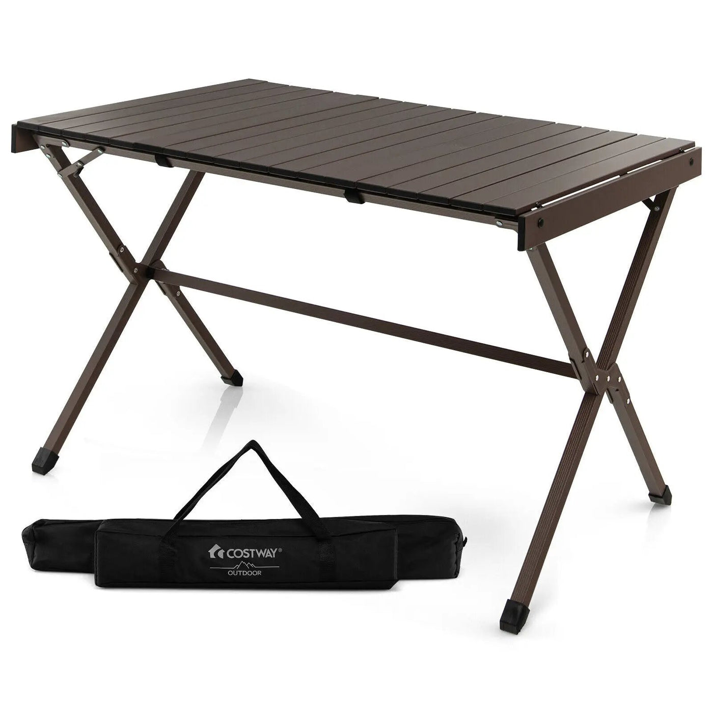 4-6 Person Portable Aluminum Camping Table with Carrying Bag by DirectDeals