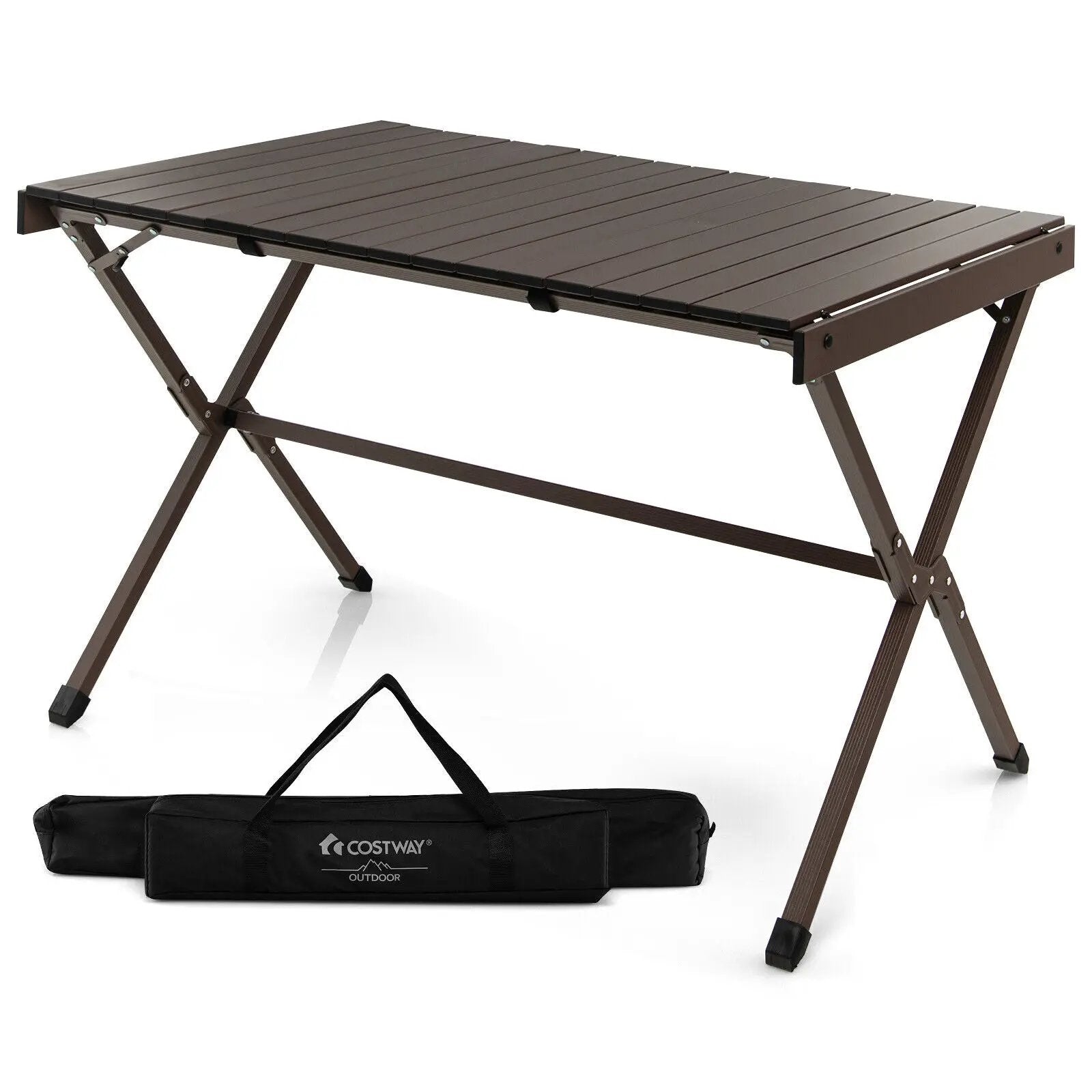 4-6 Person Portable Aluminum Camping Table with Carrying Bag by DirectDeals