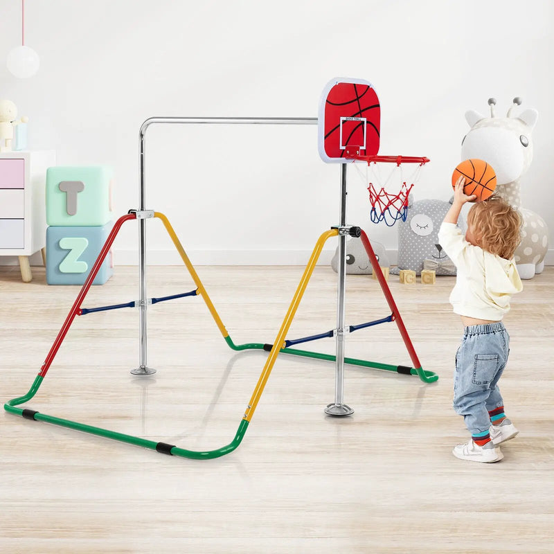 Kids Folding Horizontal Bar with 4 Adjustable Heights by DirectDeals