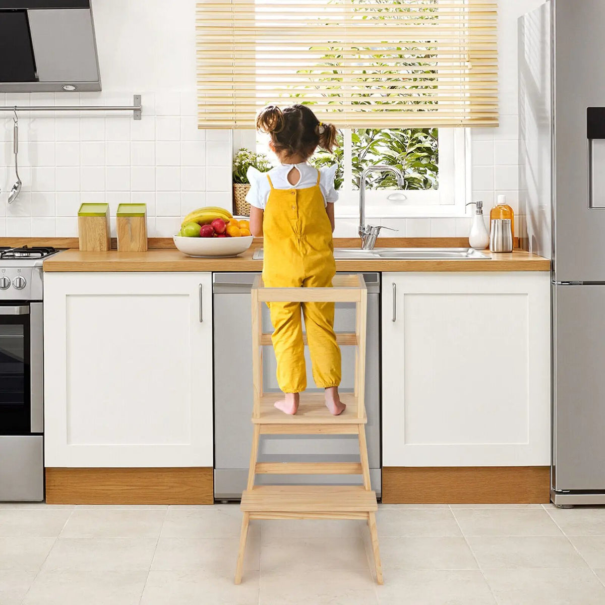 2-in-1 Multifunctional Toddler Step Stool with Safety Rail by DirectDeals