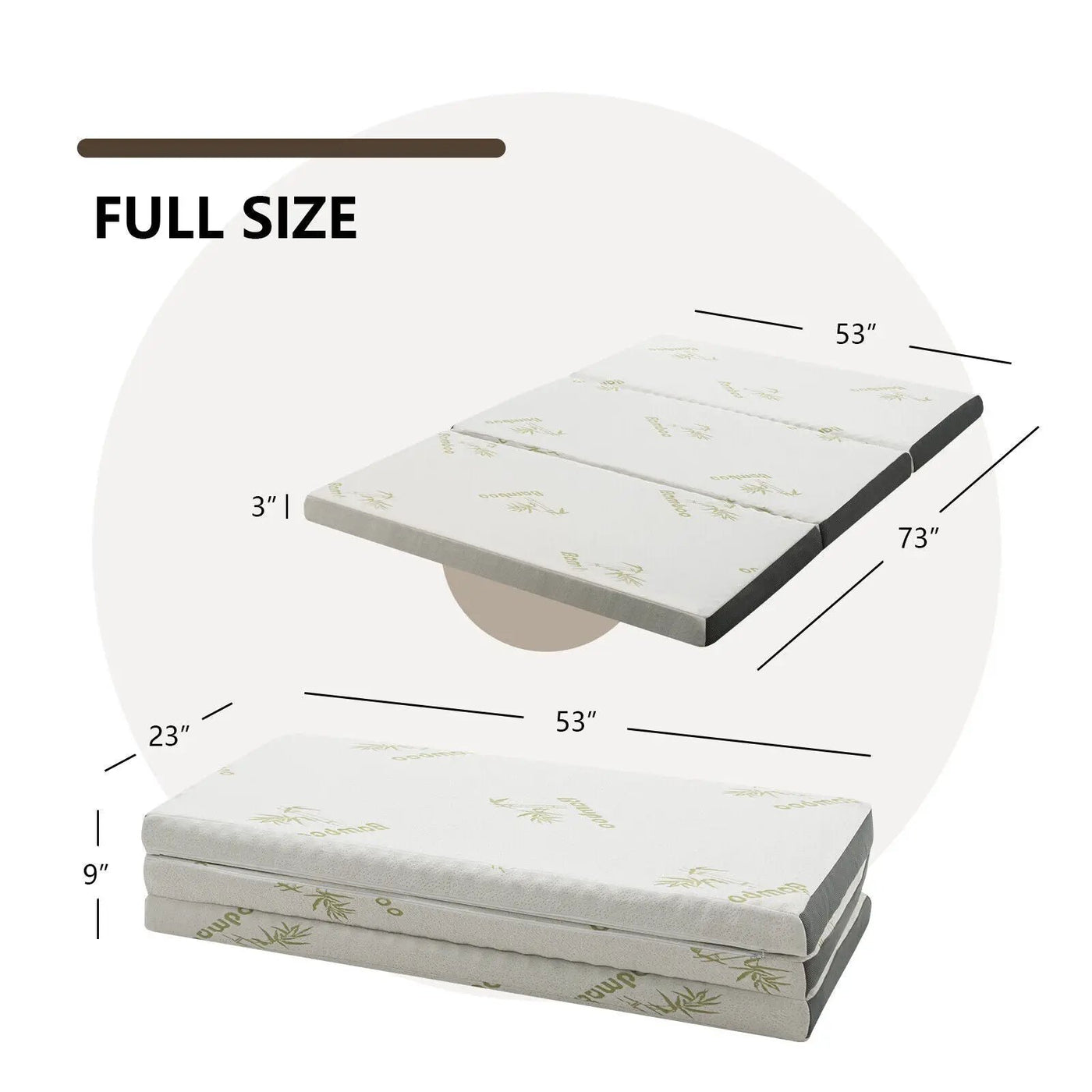 Portable Tri-fold Memory Foam Floor Mattress Topper Portable with Carrying Bag by DirectDeals