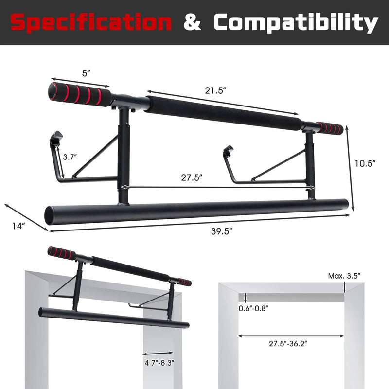 Pull-up Bar for Doorway No Screw for Foldable Strength Training by DirectDeals