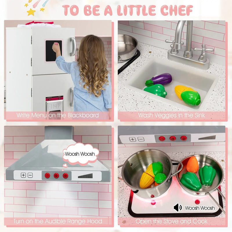 Corner Play Kitchen Wooden Toy Set with Sound and Light by DirectDeals