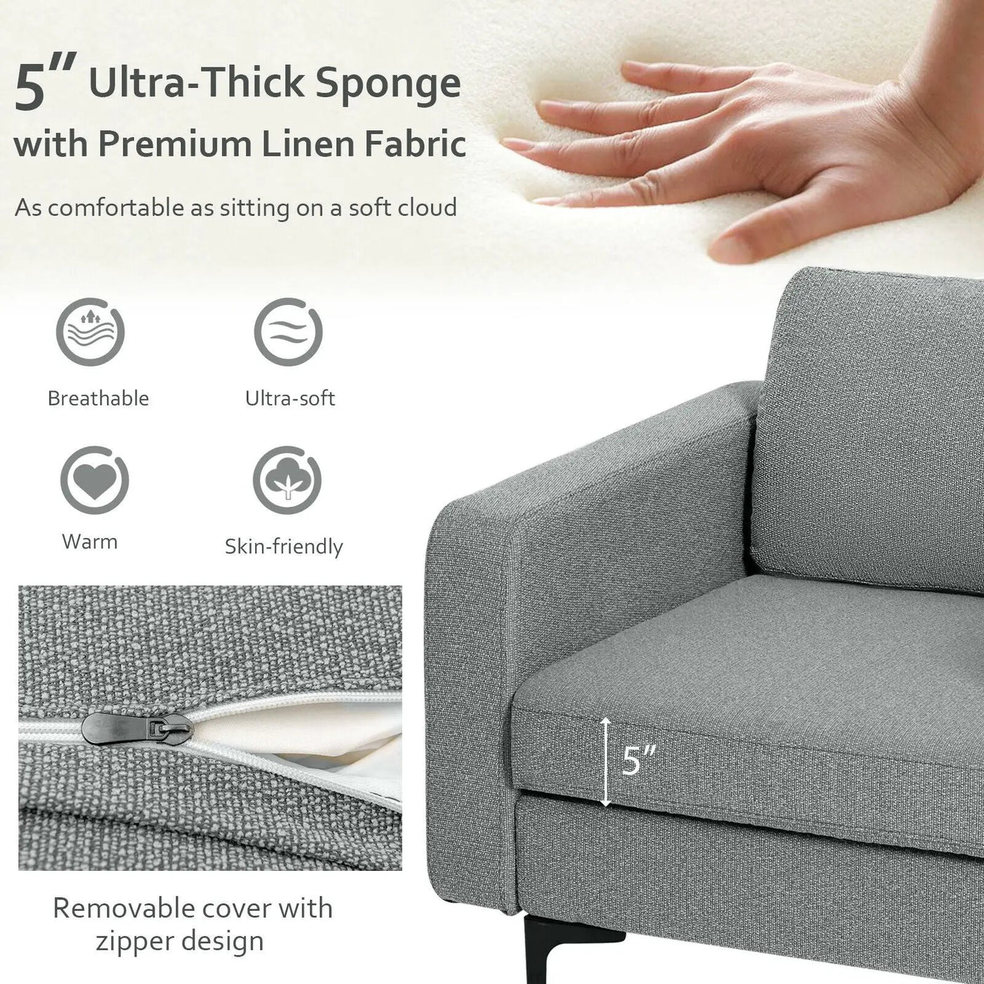 Modern Accent Armchair with Side Storage Pocket by DirectDeals