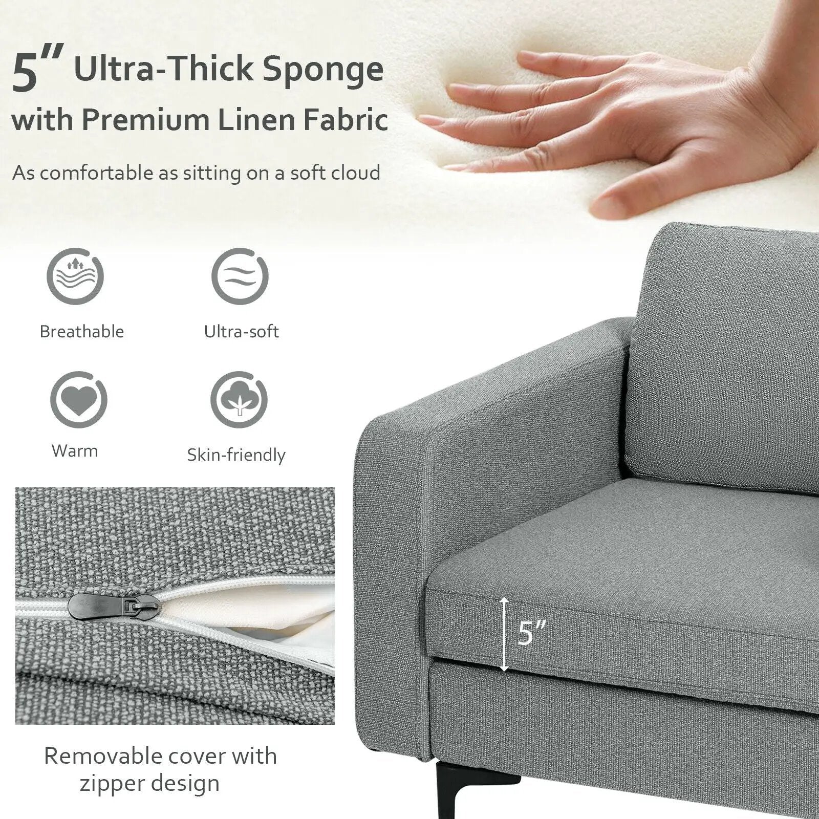Modern Accent Armchair with Side Storage Pocket by DirectDeals