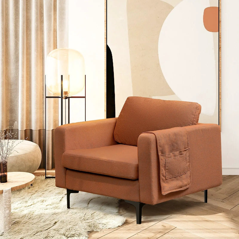 Modern Accent Armchair with Side Storage Pocket by DirectDeals