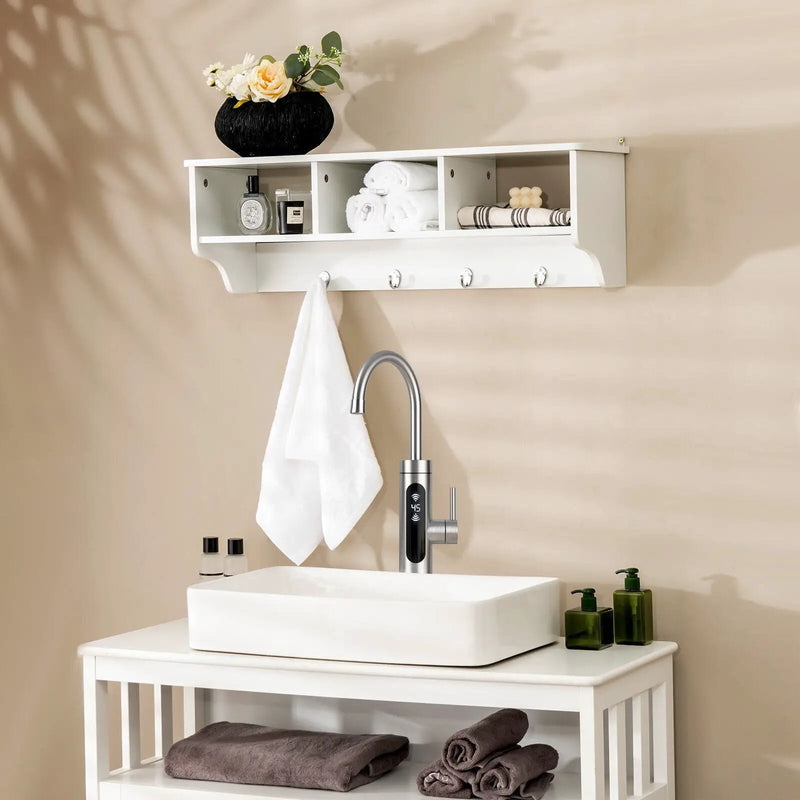 Wall Mount Cubby Organizer Hooks Entryway Storage Shelf by DirectDeals