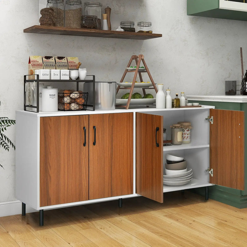 4-Door Kitchen Buffet Sideboard for Dining Room and Kitchen-White by DirectDeals