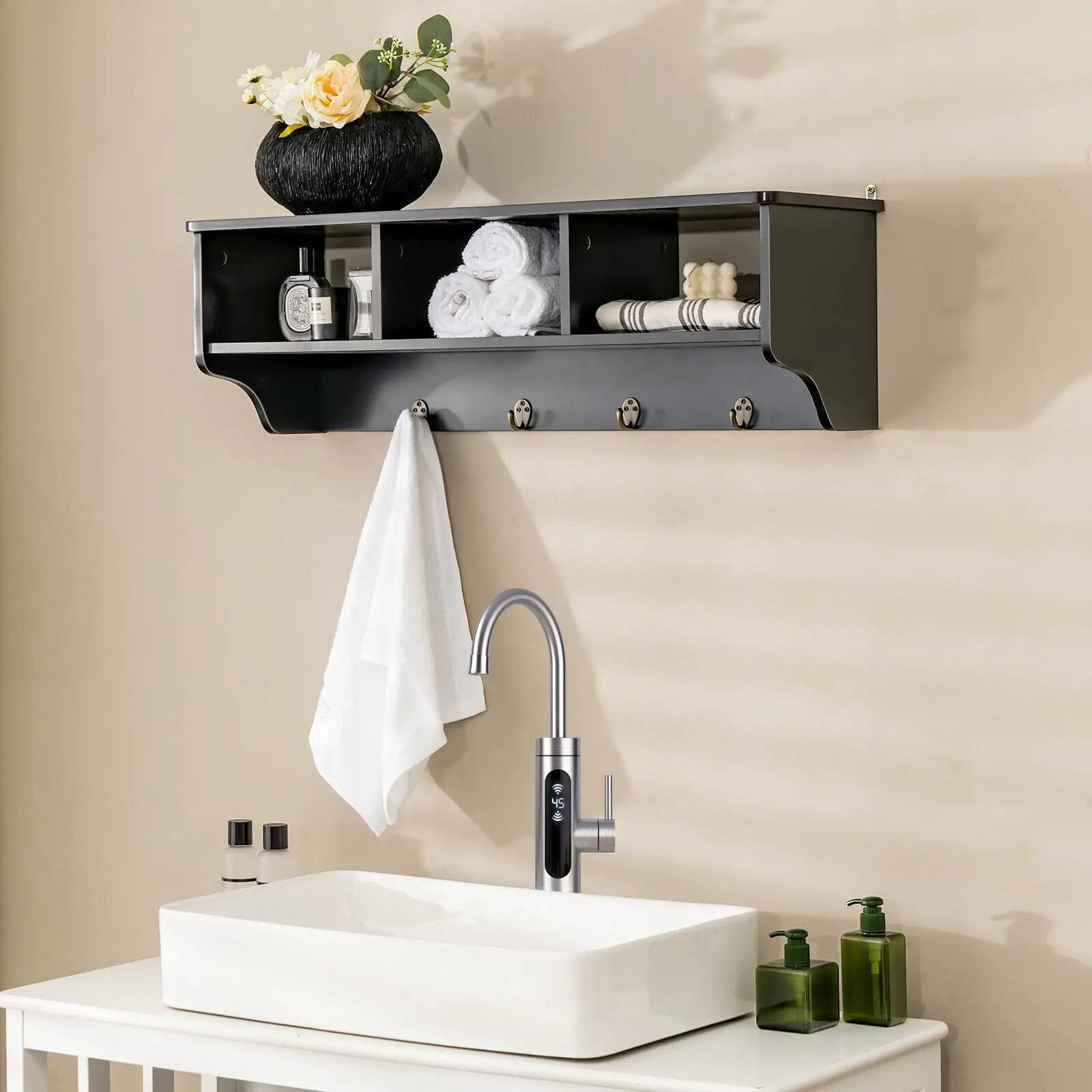 Wall Mount Cubby Organizer Hooks Entryway Storage Shelf by DirectDeals