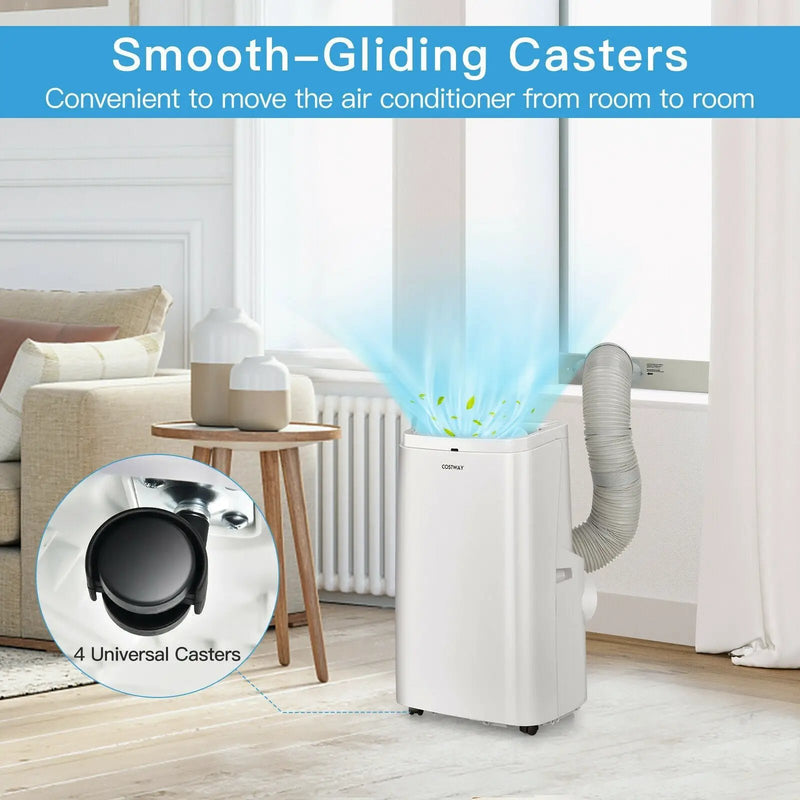 9000BTU 3-in-1 Portable Air Conditioner with Remote-White by DirectDeals