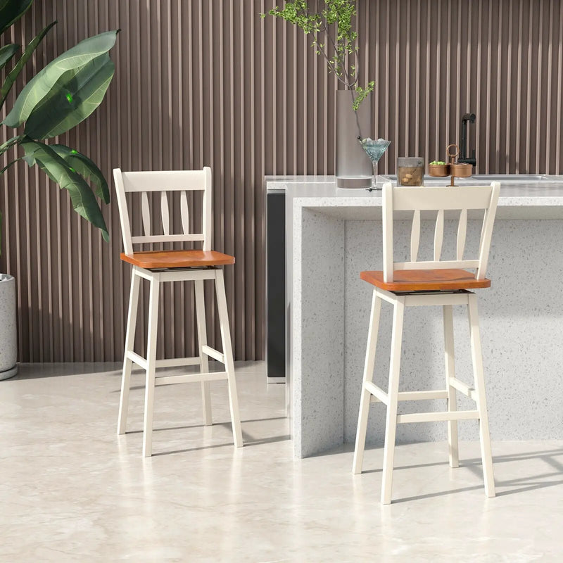 30.5 Inches Set of 2 Swivel Bar Stools with 360¬∞ Swiveling by DirectDeals
