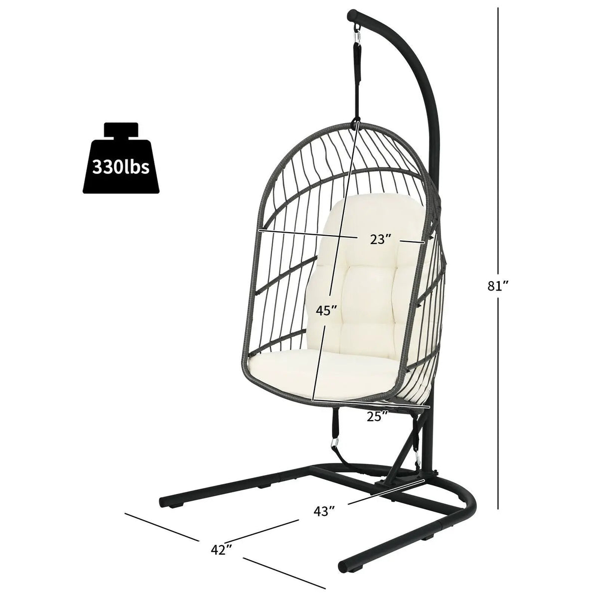 Hanging Wicker Egg Chair with Stand by DirectDeals