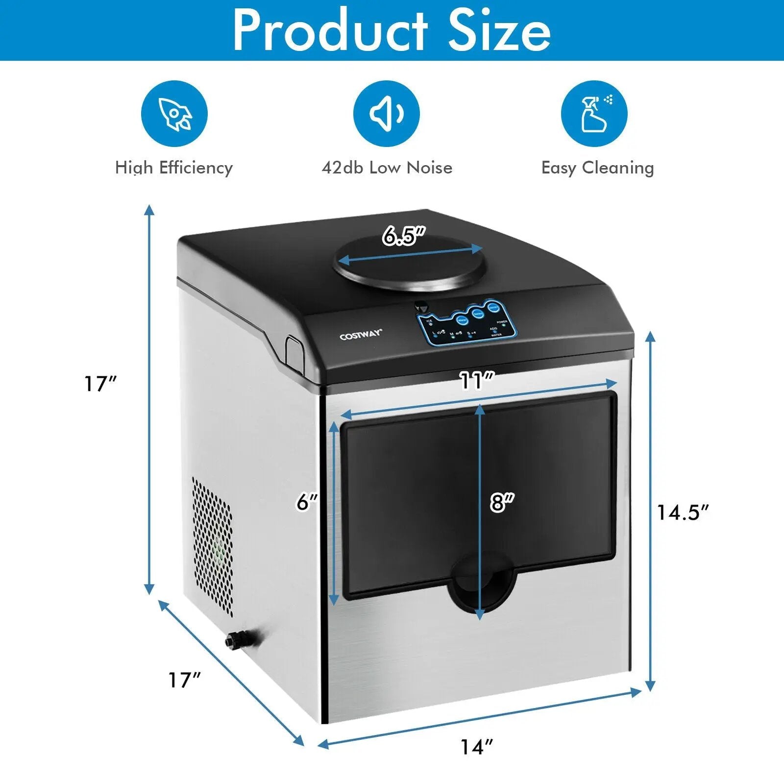 2-in-1 Stainless Steel Countertop Ice Maker with Water Dispenser by DirectDeals