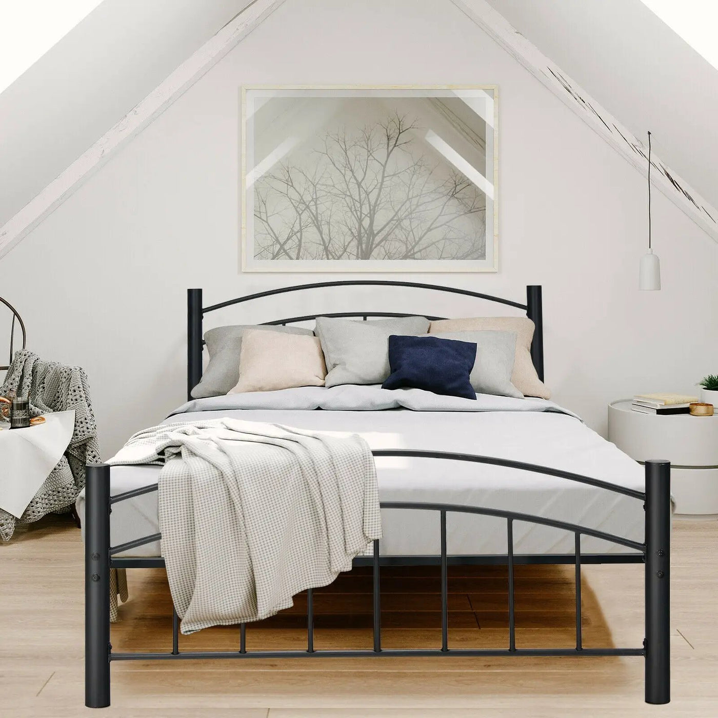 Modern Platform Bed with Headboard and Footboard by DirectDeals