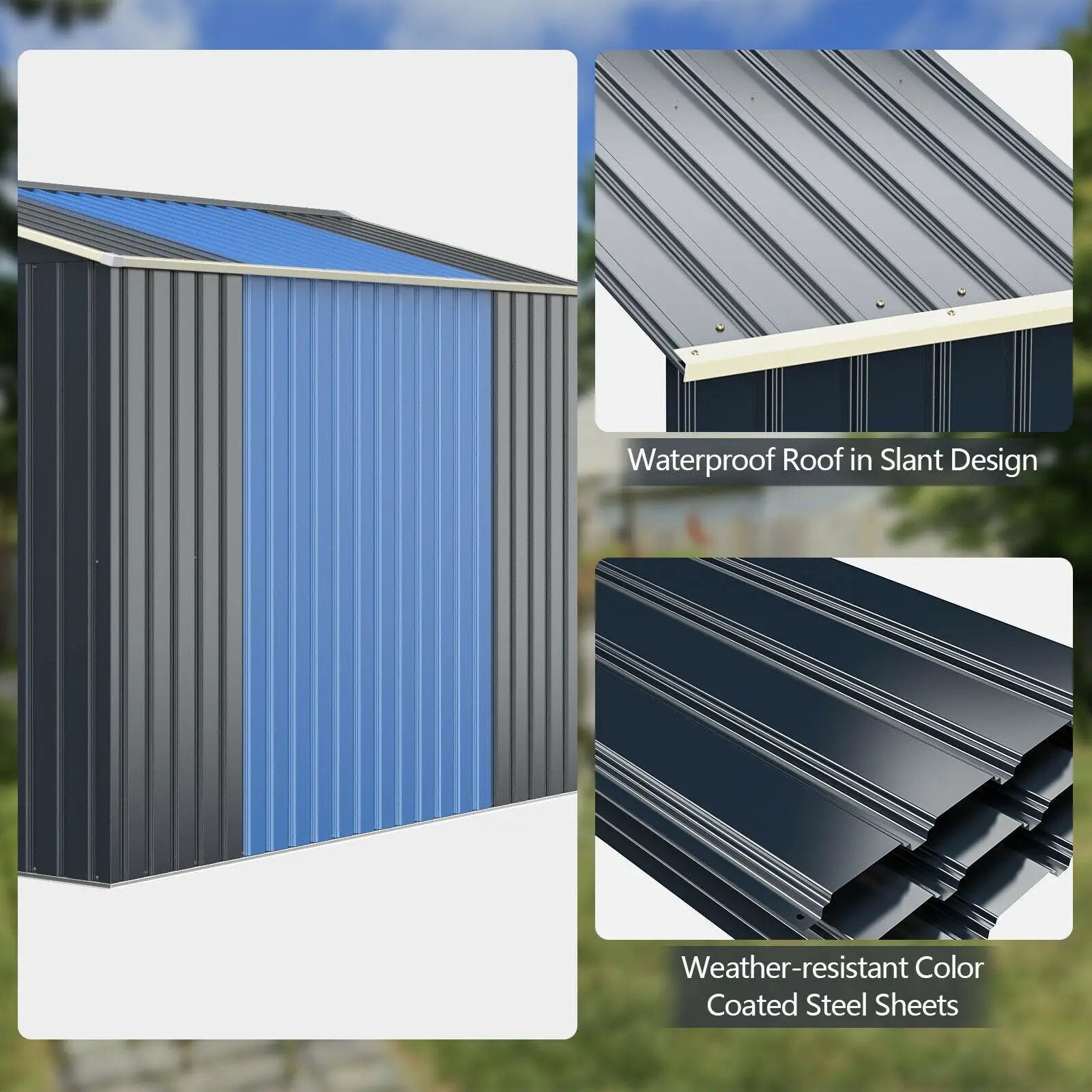 Outdoor Storage Shed Extension Kit for 7 Feet Shed Width by DirectDeals