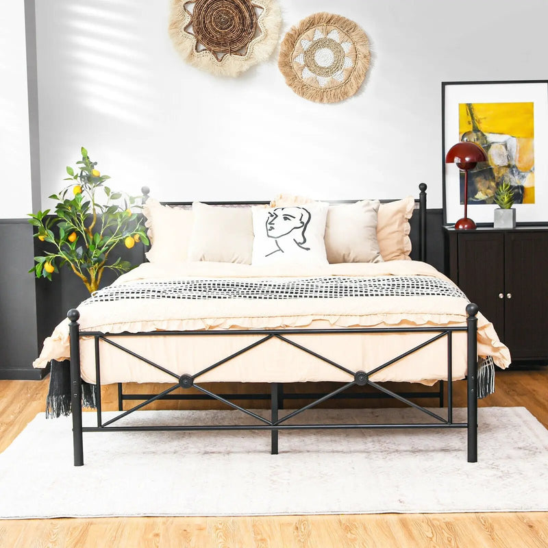 Full/Queen Size Metal Bed Frame Platform with Headboard by DirectDeals