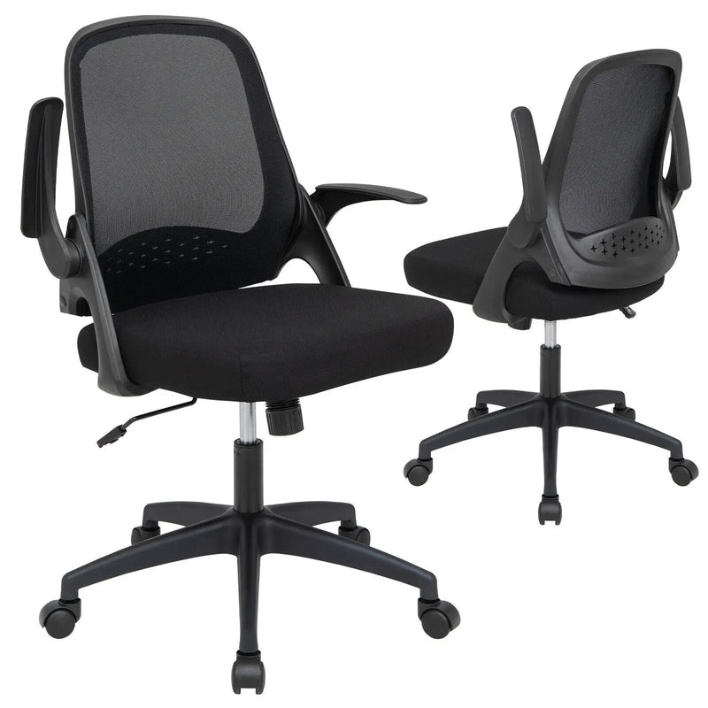 Adjustable Mesh Office Chair Rolling Computer Desk Chair with Flip-up Armrest by DirectDeals