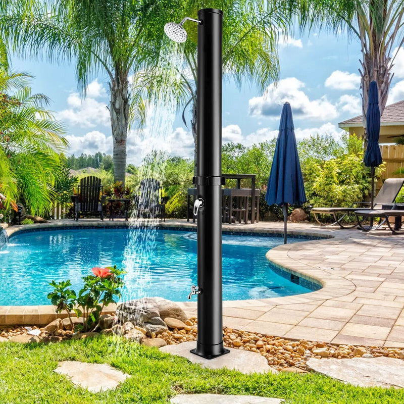 7.2 Feet Solar-Heated Outdoor Shower with Free-Rotating Shower Head by DirectDeals