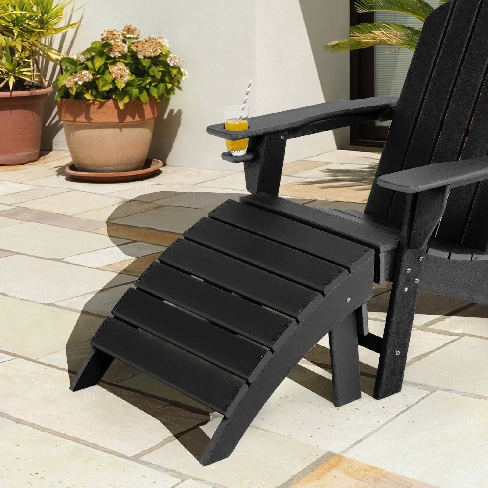 Adirondack Folding Ottoman with All Weather HDPE by DirectDeals