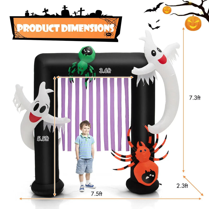 7.5 Feet Halloween Inflatable Archway Blow-up Festive Decoration for Backyard and Porch by DirectDeals