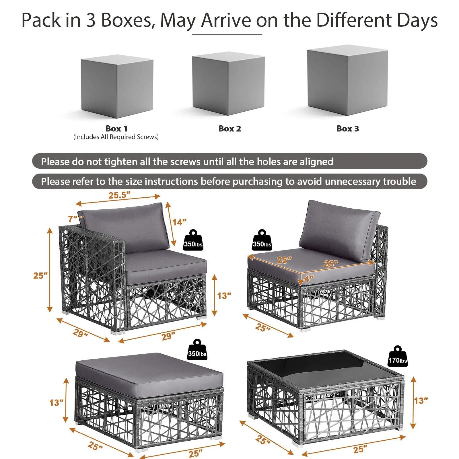 5 Pieces Patio PE Rattan Wicker Sofa Furniture Set-Gray by DirectDeals