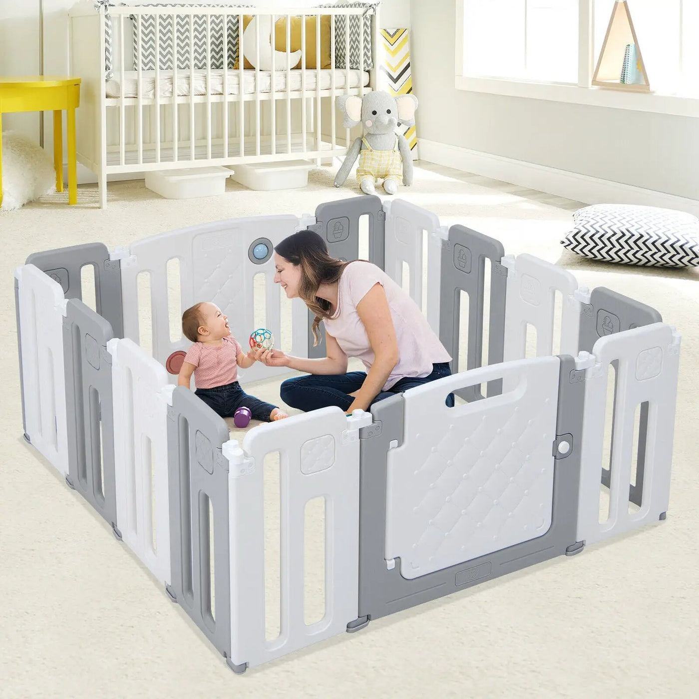 14 Panels Kids Safety Activity Play Center with Drawing Board by DirectDeals