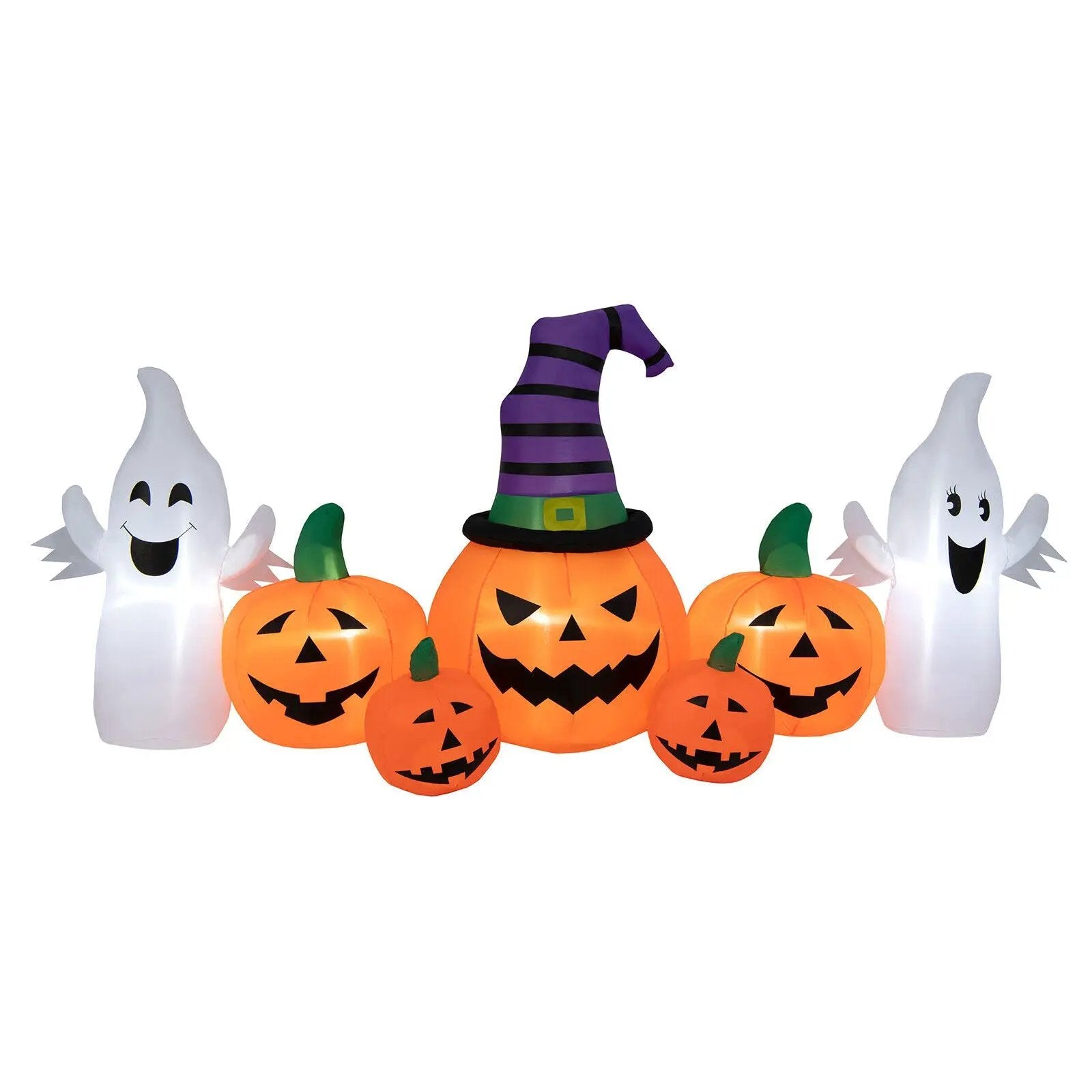 9 Feet Long Halloween Inflatable Pumpkins with 2 Ghosts by DirectDeals