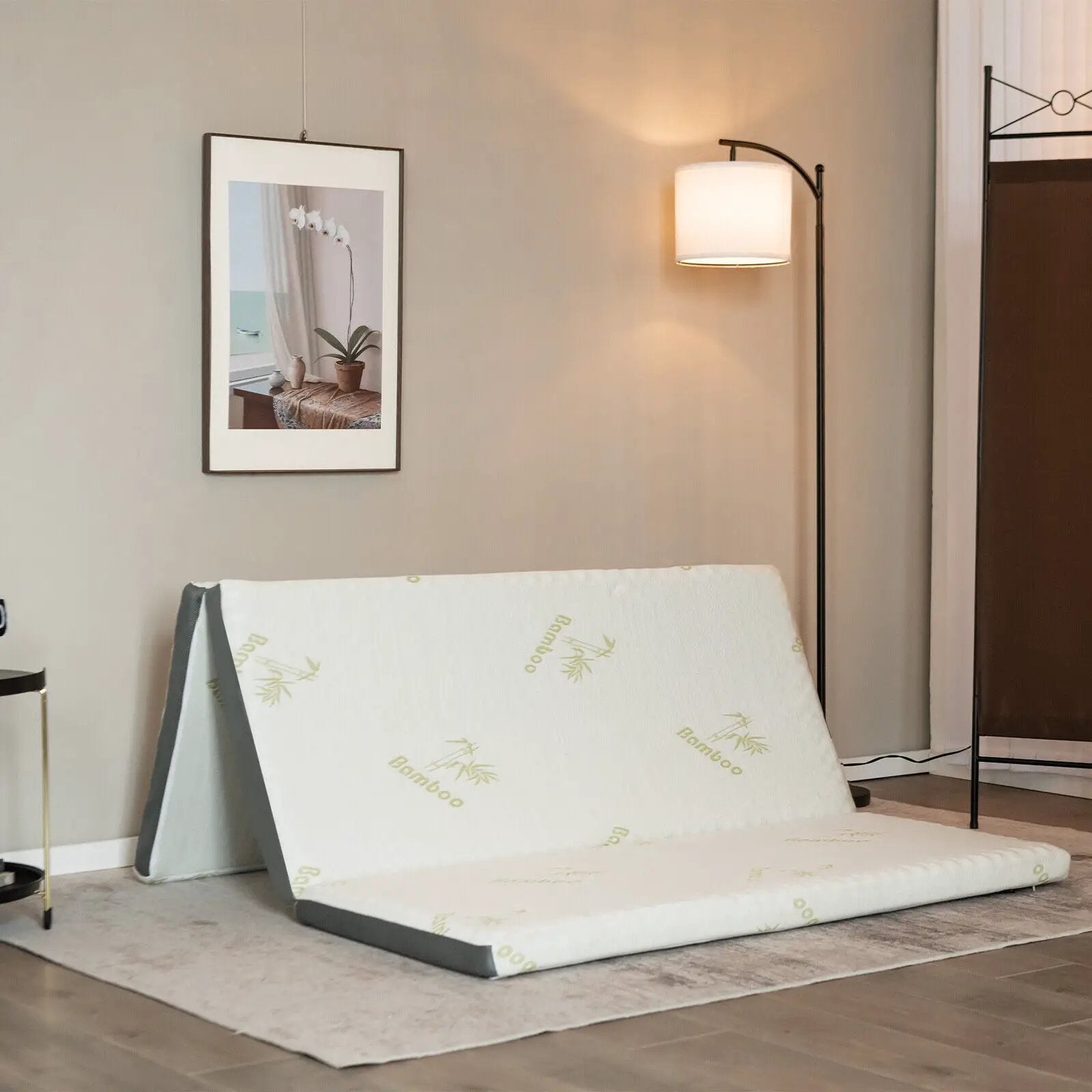 Portable Tri-fold Memory Foam Floor Mattress Topper Portable with Carrying Bag by DirectDeals