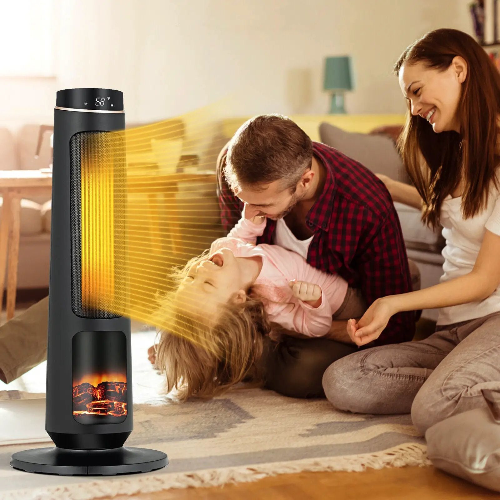 1500W PTC Fast Heating Space Heater for Indoor Use-Black by DirectDeals