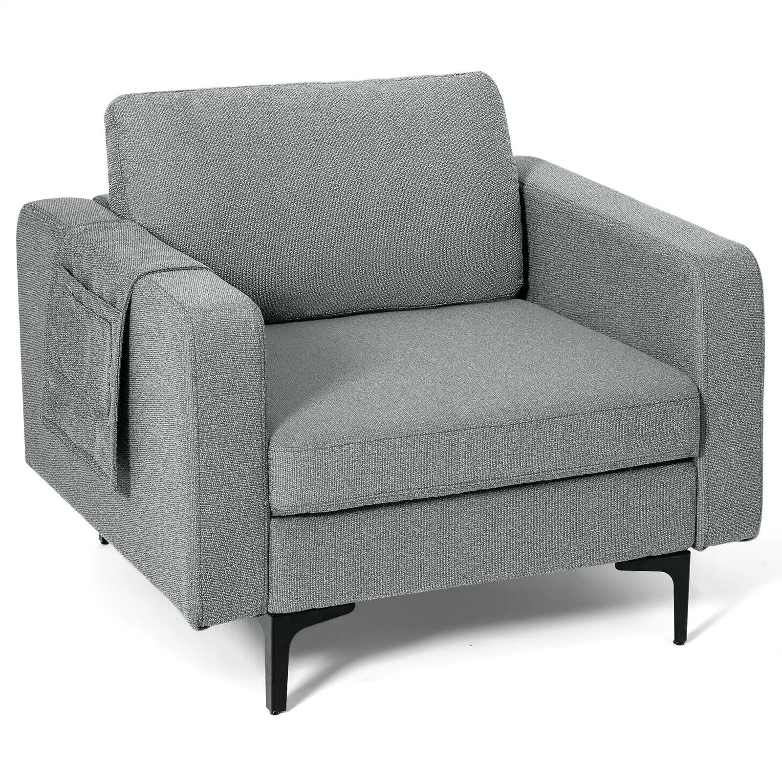 Modern Accent Armchair with Side Storage Pocket by DirectDeals