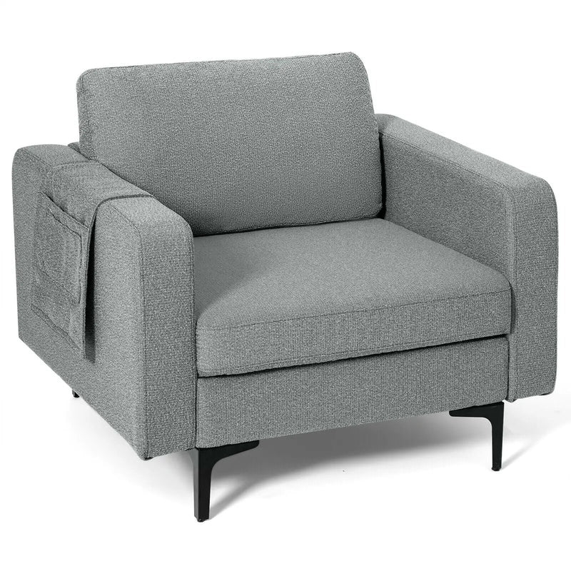 Modern Accent Armchair with Side Storage Pocket by DirectDeals