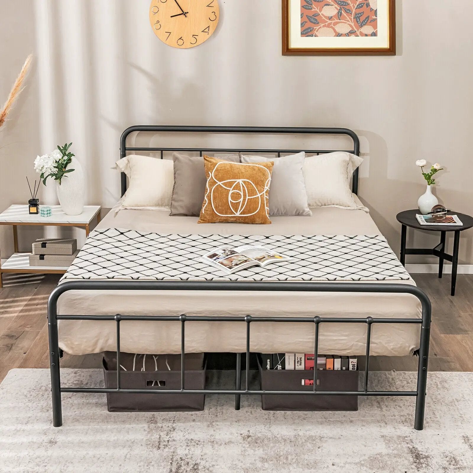 Heavy Duty Metal Platform Bed Frame with Headboard by DirectDeals