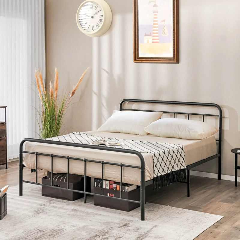 Heavy Duty Metal Platform Bed Frame with Headboard by DirectDeals