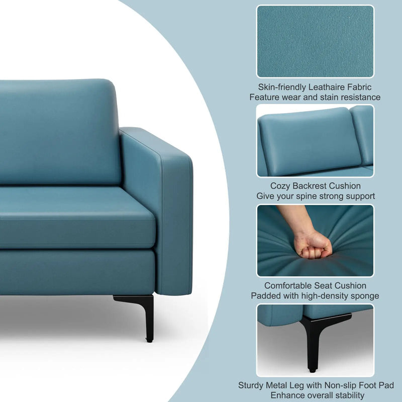 3-Seat Sectional Sofa Couch with Armrest Magazine Pocket and Metal Leg by DirectDeals
