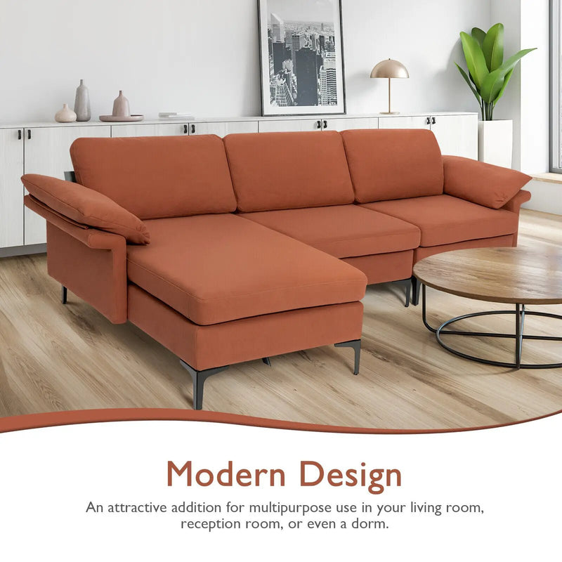 Extra Large Modular L-shaped Sectional Sofa with Reversible Chaise for 4-5 People by DirectDeals